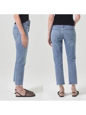 Agolde Riley High Rise Straight Crop Jeans